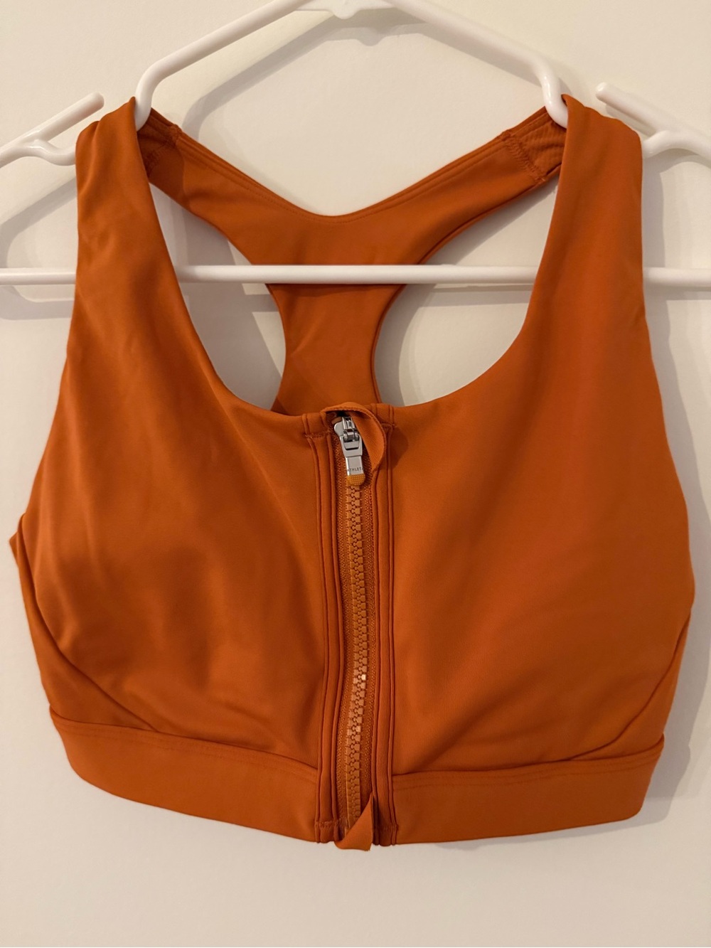Athleta Women's Ultimate Zip Front Sports Bra Foliage Orange Medium